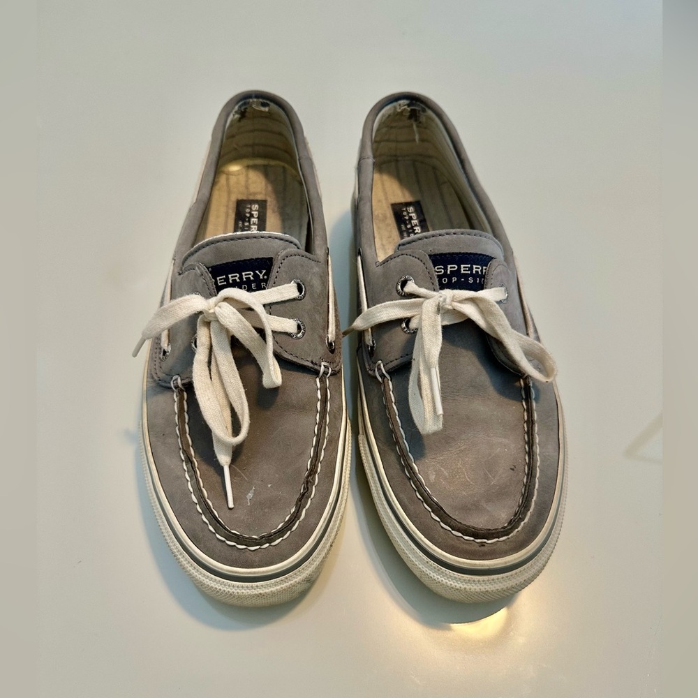 Sperry Men's Gray Leather Boat Shoes